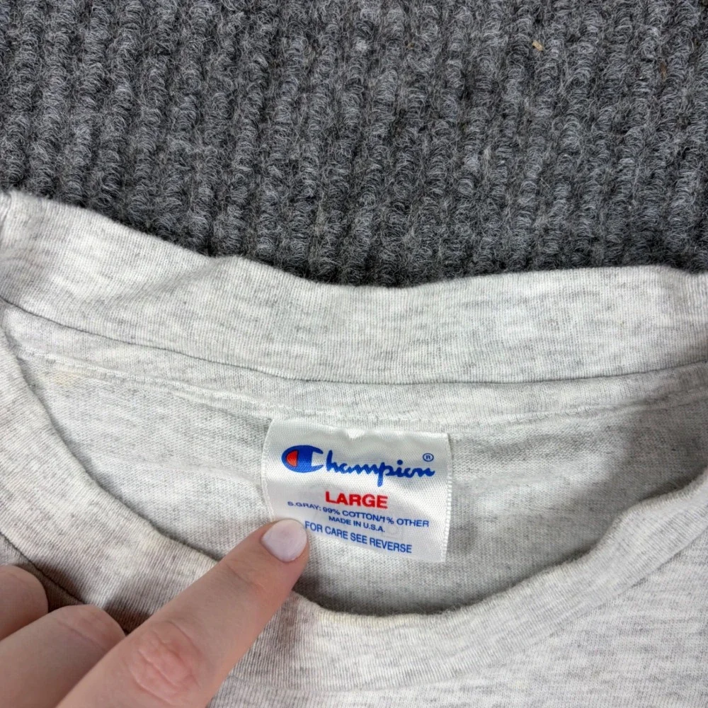 Vintage Champion Shirt Mens Large 1996 Atlanta Olympics‎ USA Gray 90s Single Sti - Picture 3 of 7